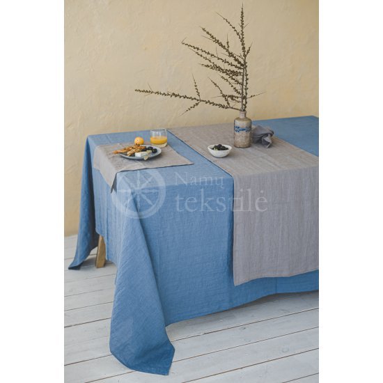 Stone Washed Linen Runner GREY